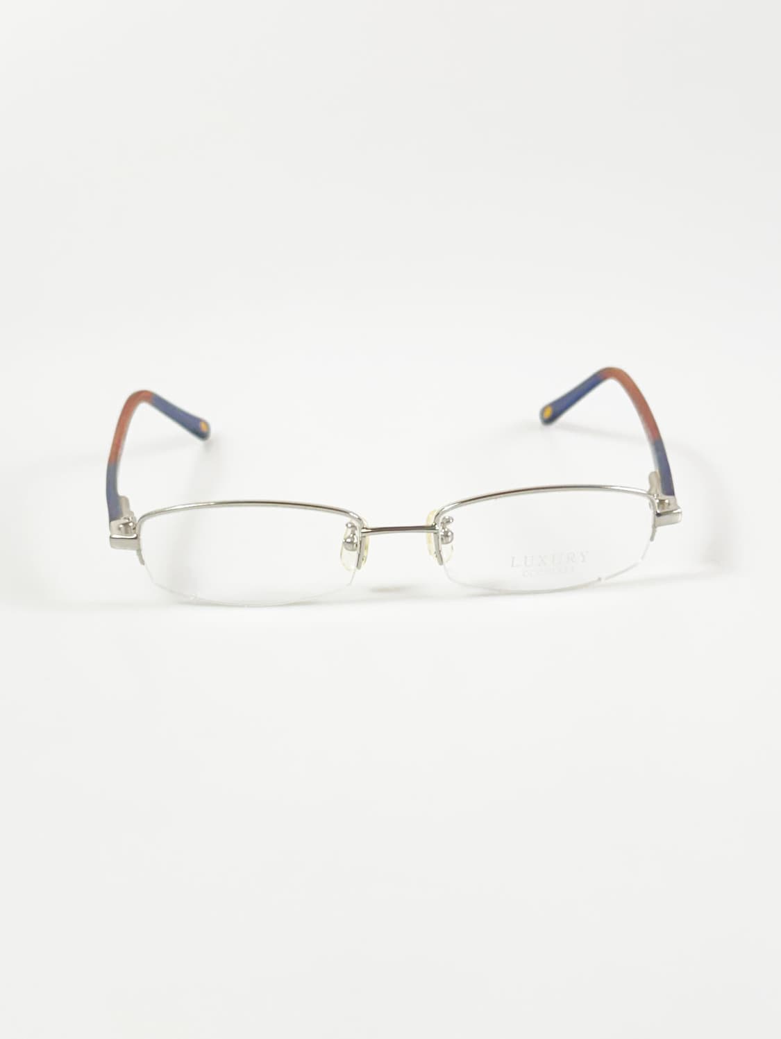 LUXURY EYEWEAR 실버 반무테 스퀘어 메탈 빈티지 안경 상품이미지1