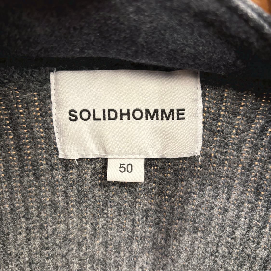 솔리드옴므 니트 가디건 코트 카라 레이어드 탈부착 디테일 루즈핏 그레이 상품이미지8