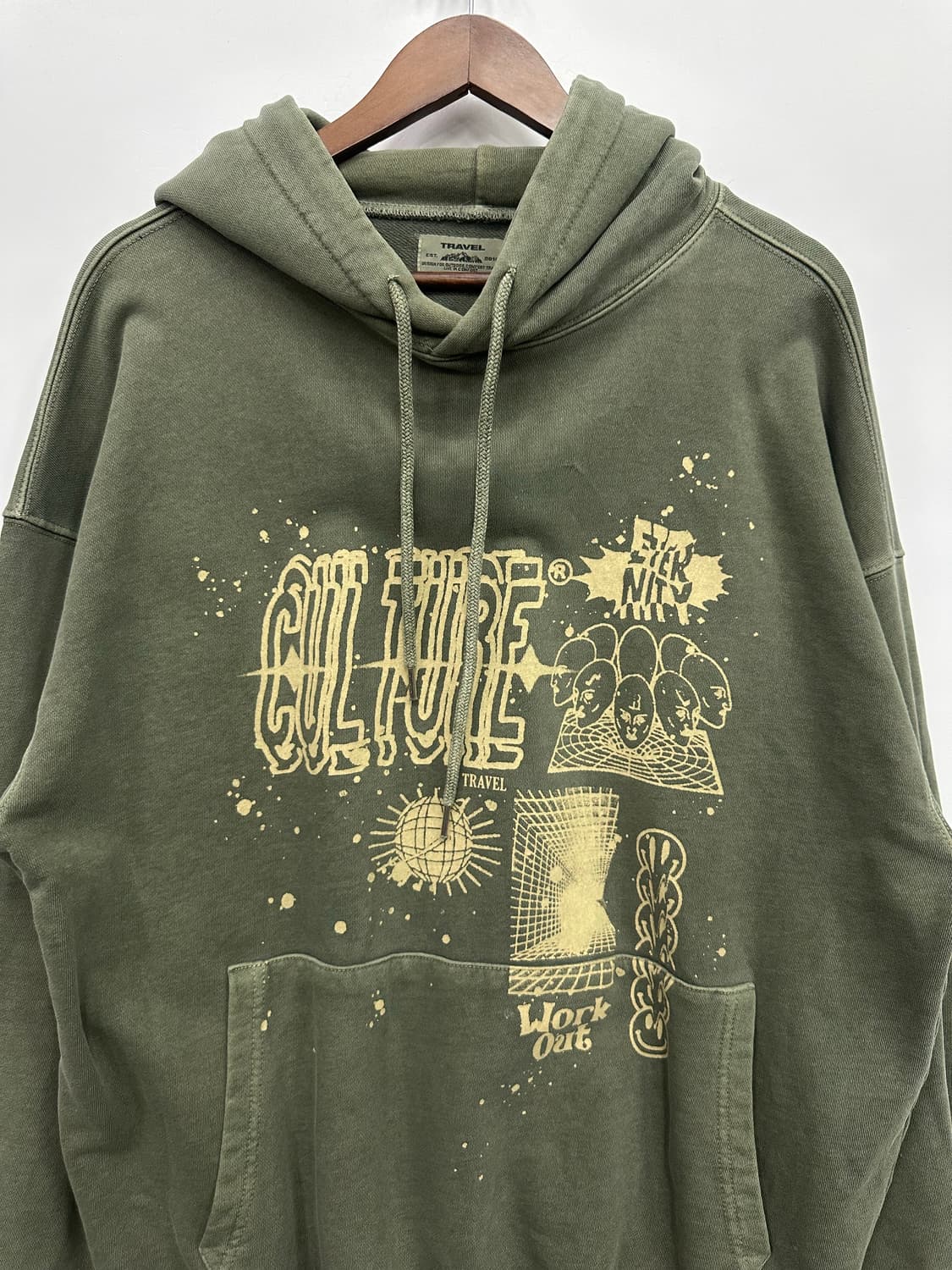 트래블 피그먼트 카키 후드티  상품이미지3