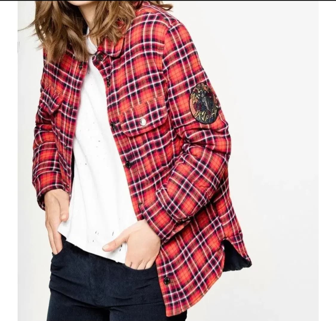 자딕앤볼테르 ZADIG&VOLTAIRE 체크 퀼팅 셔츠자켓 S 간절기 상품이미지1