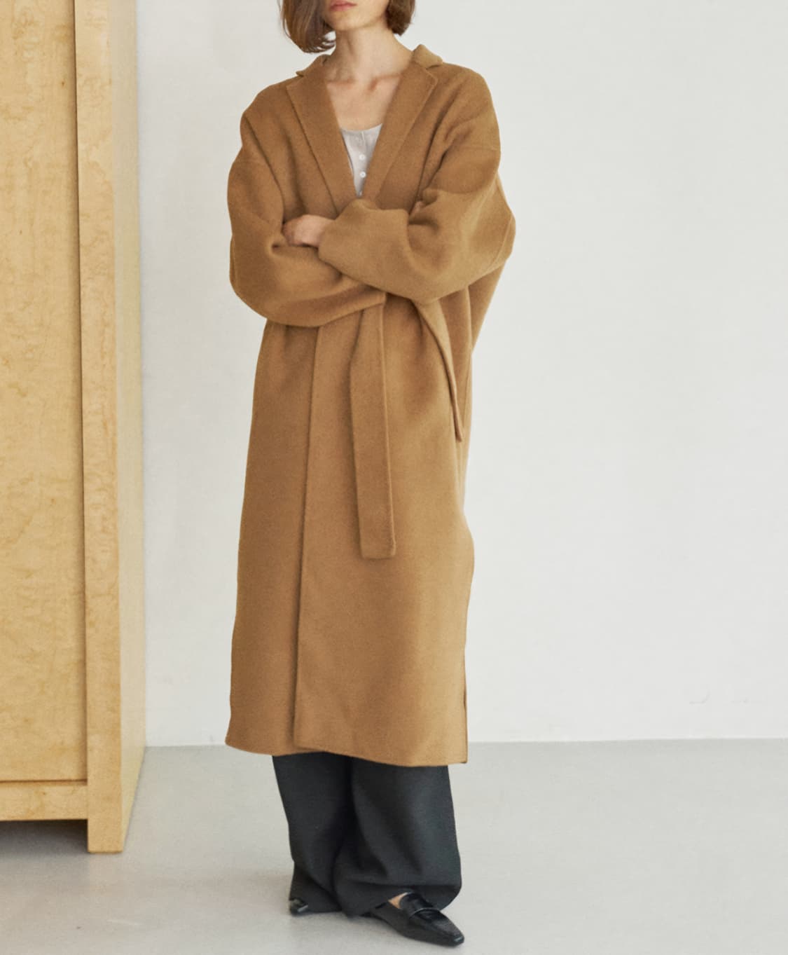 캐시미어 로브 핸드메이드 코트 카멜.56만원 상품이미지2
