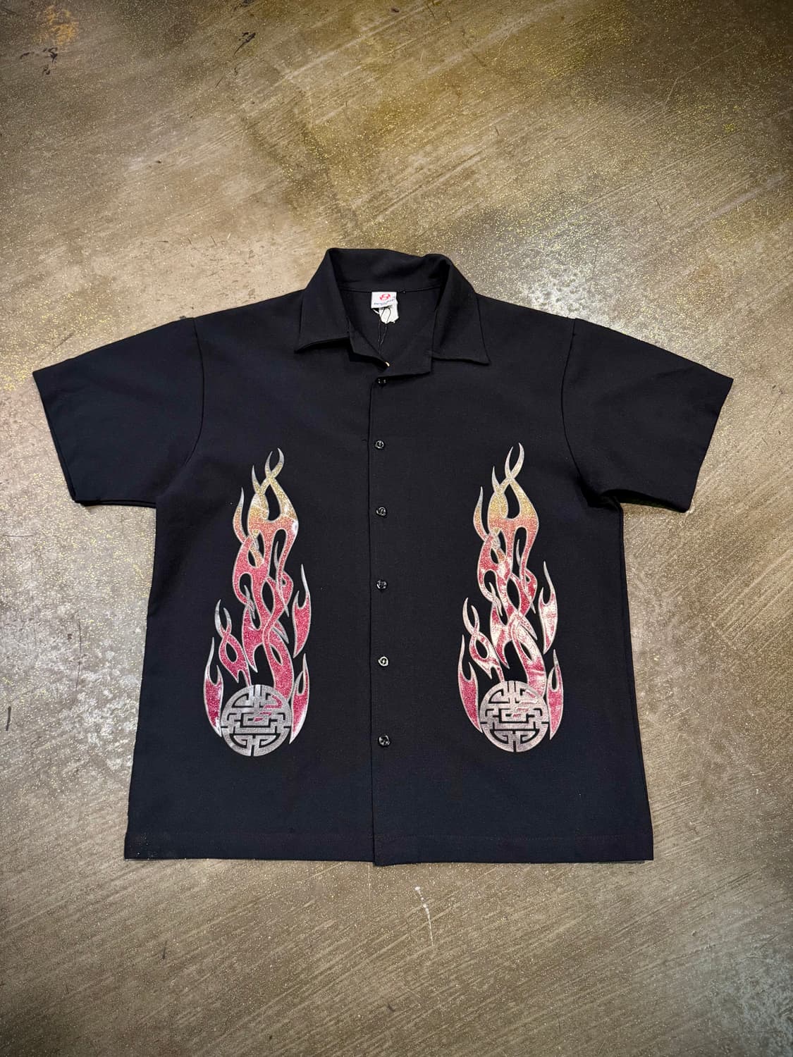 90s anchor blue flame half shirts 상품이미지1