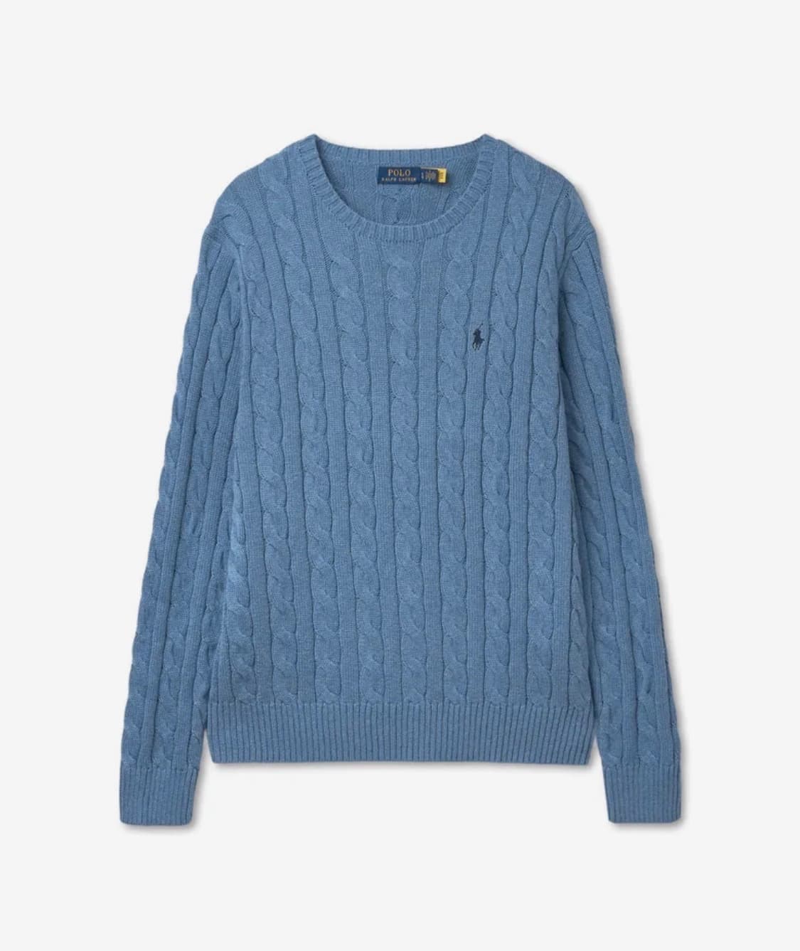 [L] 폴로 랄프로렌 케이블 니트 코튼 스웨터 블루 상품이미지1