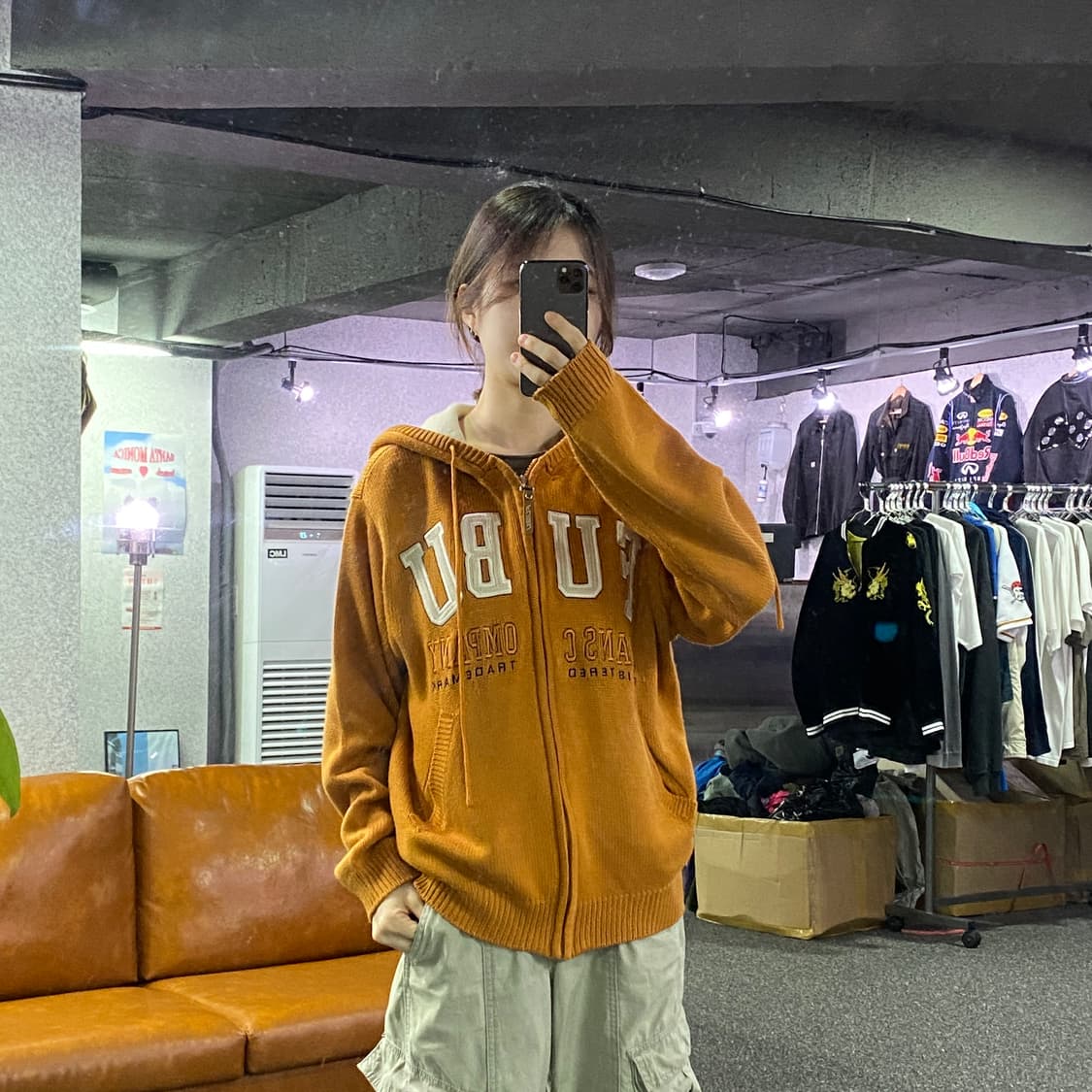 FUBU 빅로고 후드 니트집업 B2243 상품이미지1
