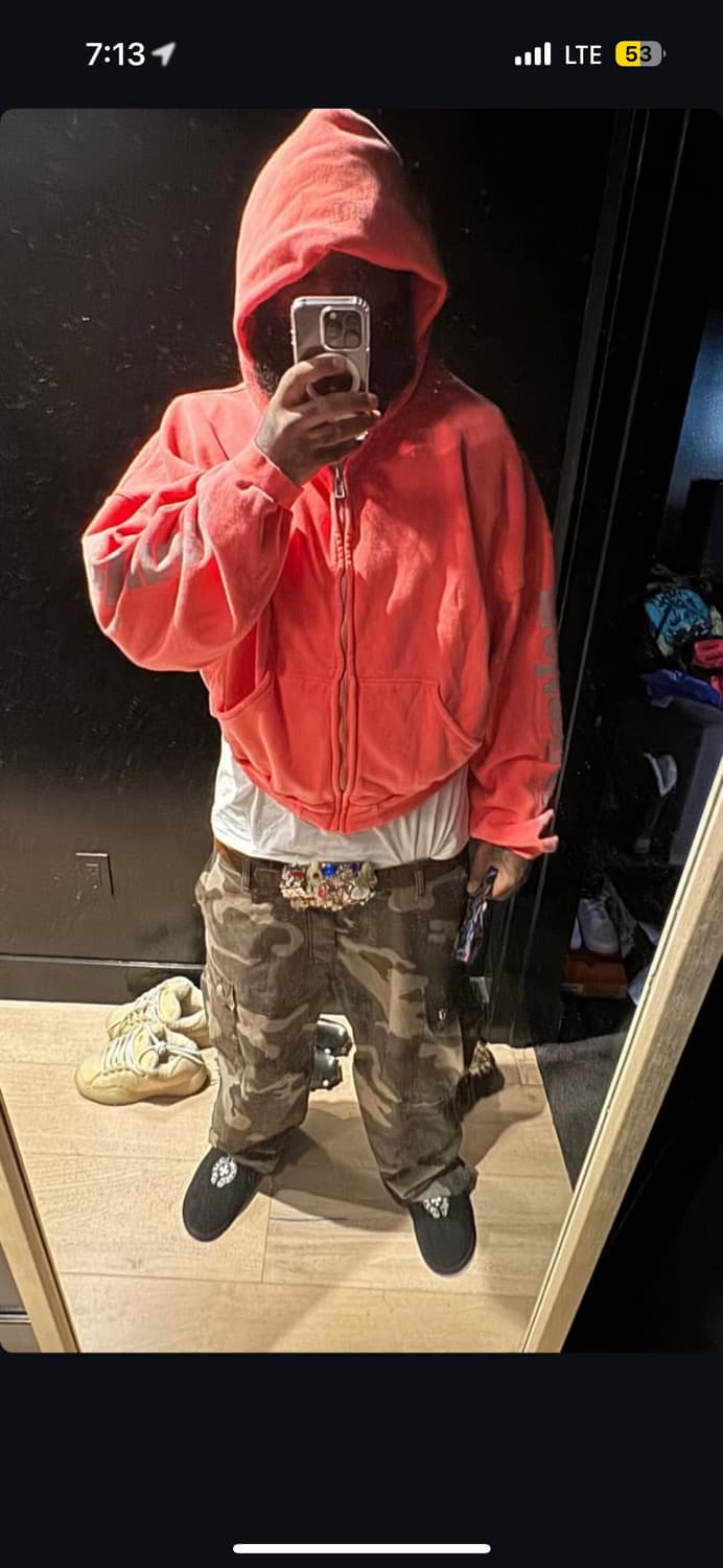 ERL Monuments 후드 집업 Salmon Pink L 상품이미지8