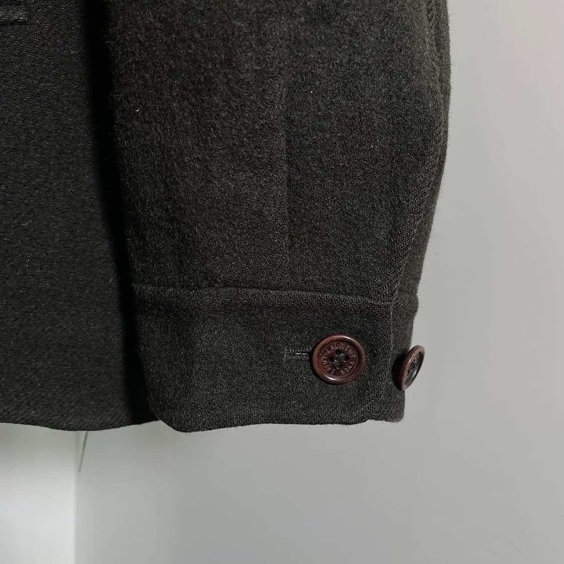 입생로랑 체크 배색 울 자켓 상품이미지4