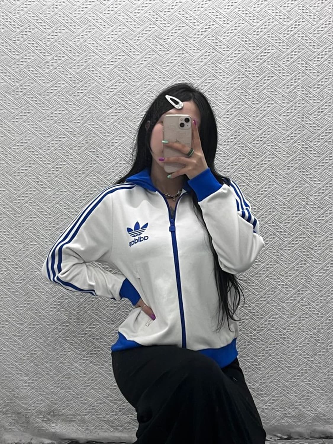 아디다스 대장급 Y2K 코발트블루 배색 져지 집업 XL C07126 상품이미지2