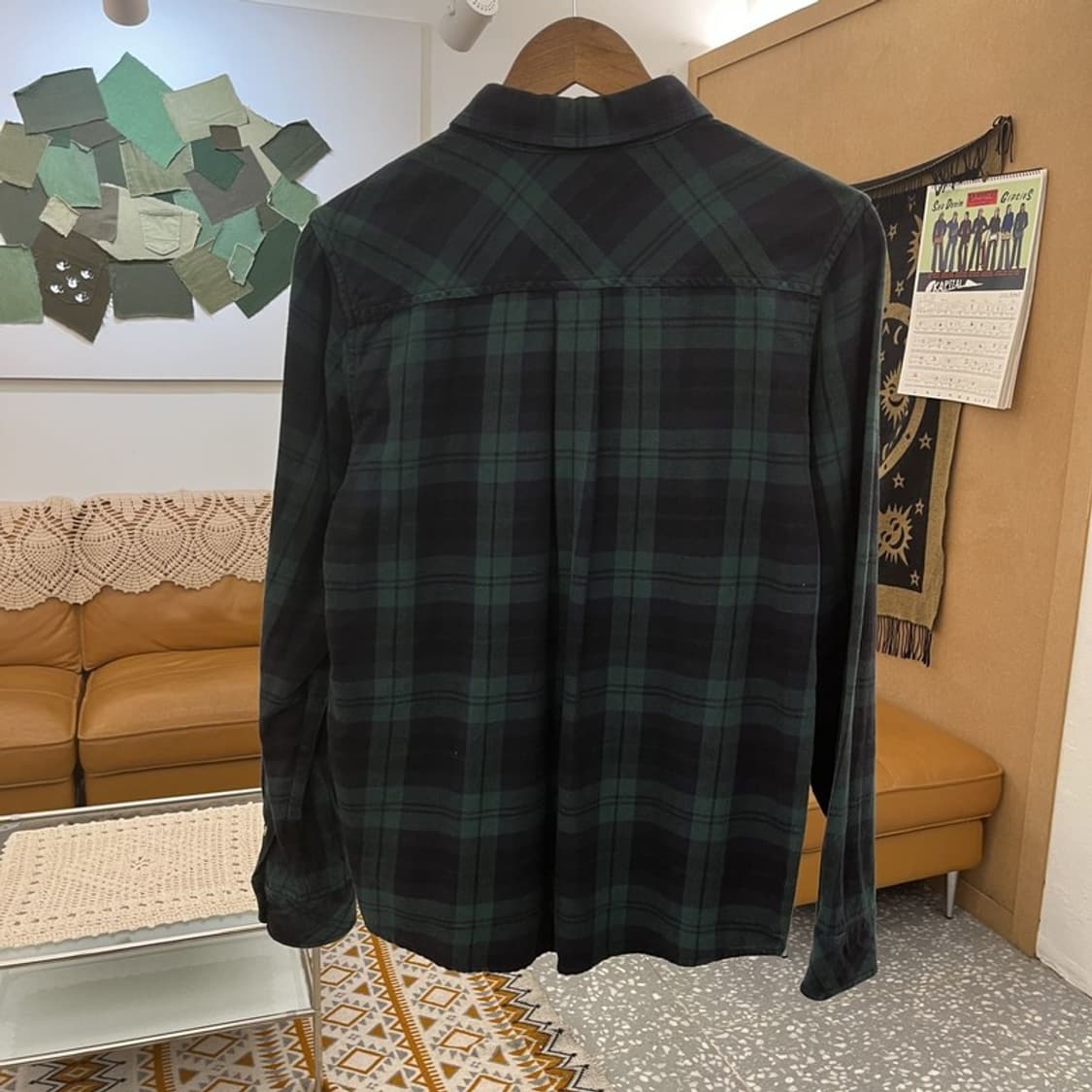 칼하트 WIP 빈티지 레트로 타탄체크 딥그린 셔츠 S C10873 상품이미지4