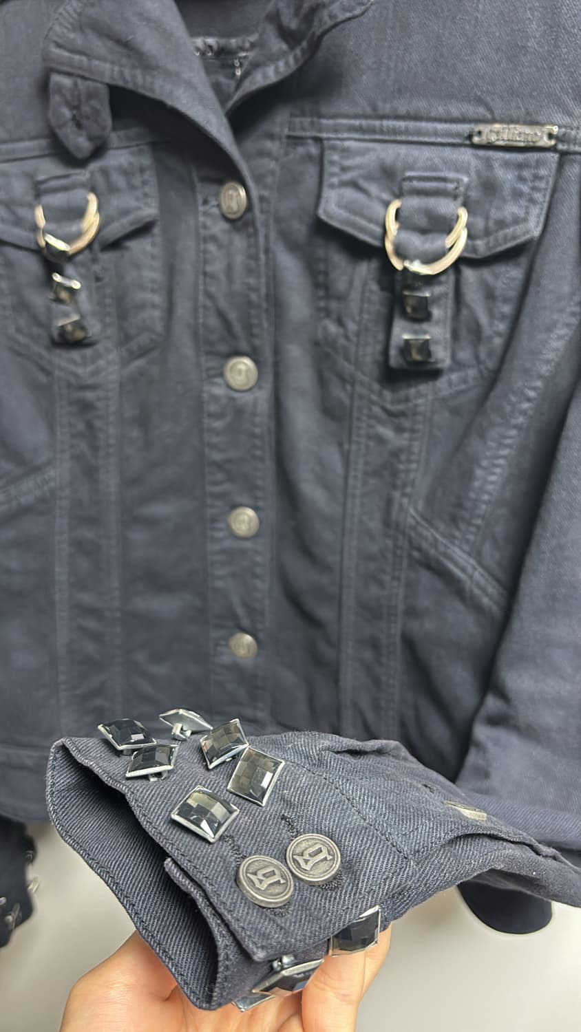 존갈리아노 데님 트커러 큐빅 자켓 40사이즈 상품이미지3