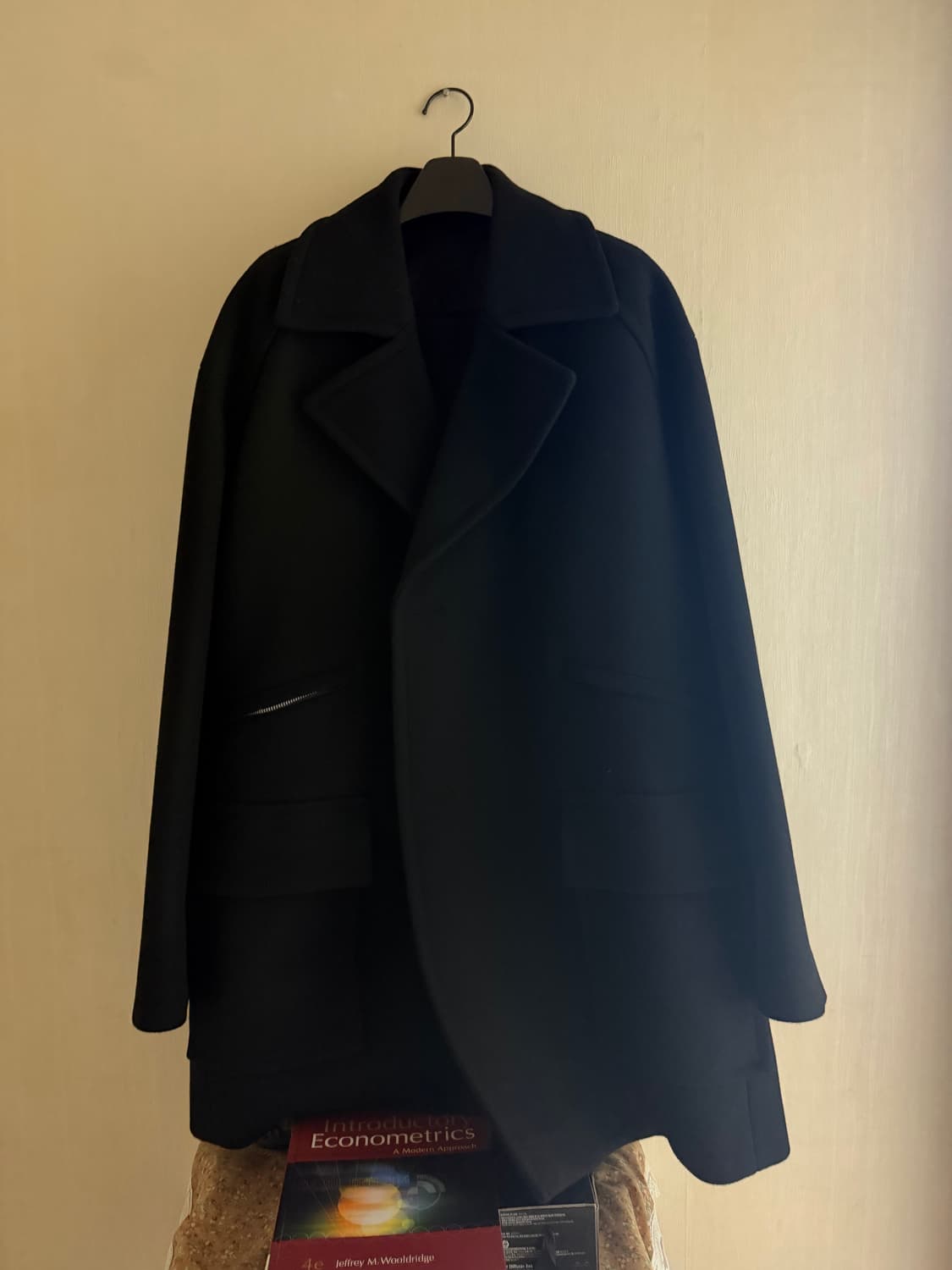 준지 후디드 더블 코트 블랙 48 상품이미지8