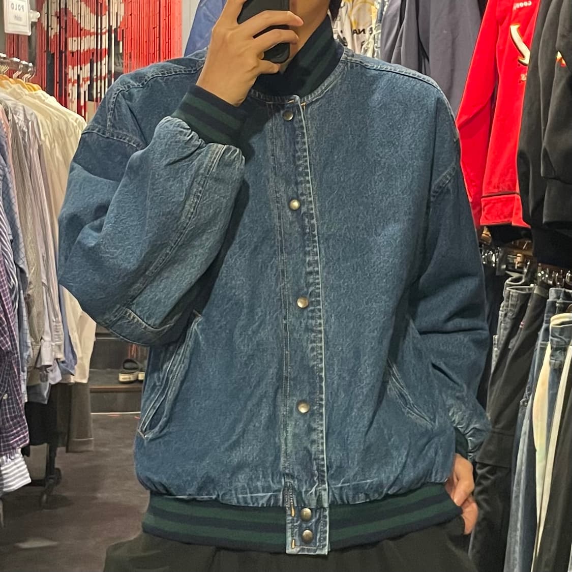 [IM] VTG 올 데님 바시티 자켓 상품이미지4