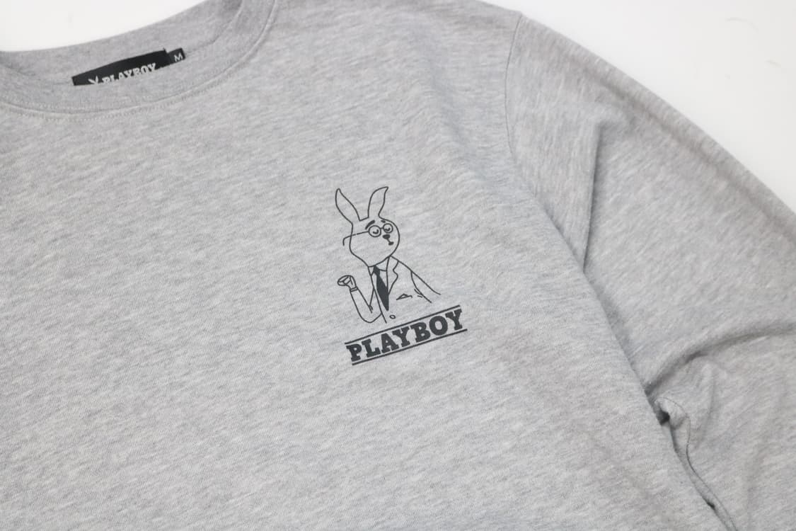 플레이보이 빈티지 그래픽 백프린팅 멜란지 맨투맨 상품이미지6