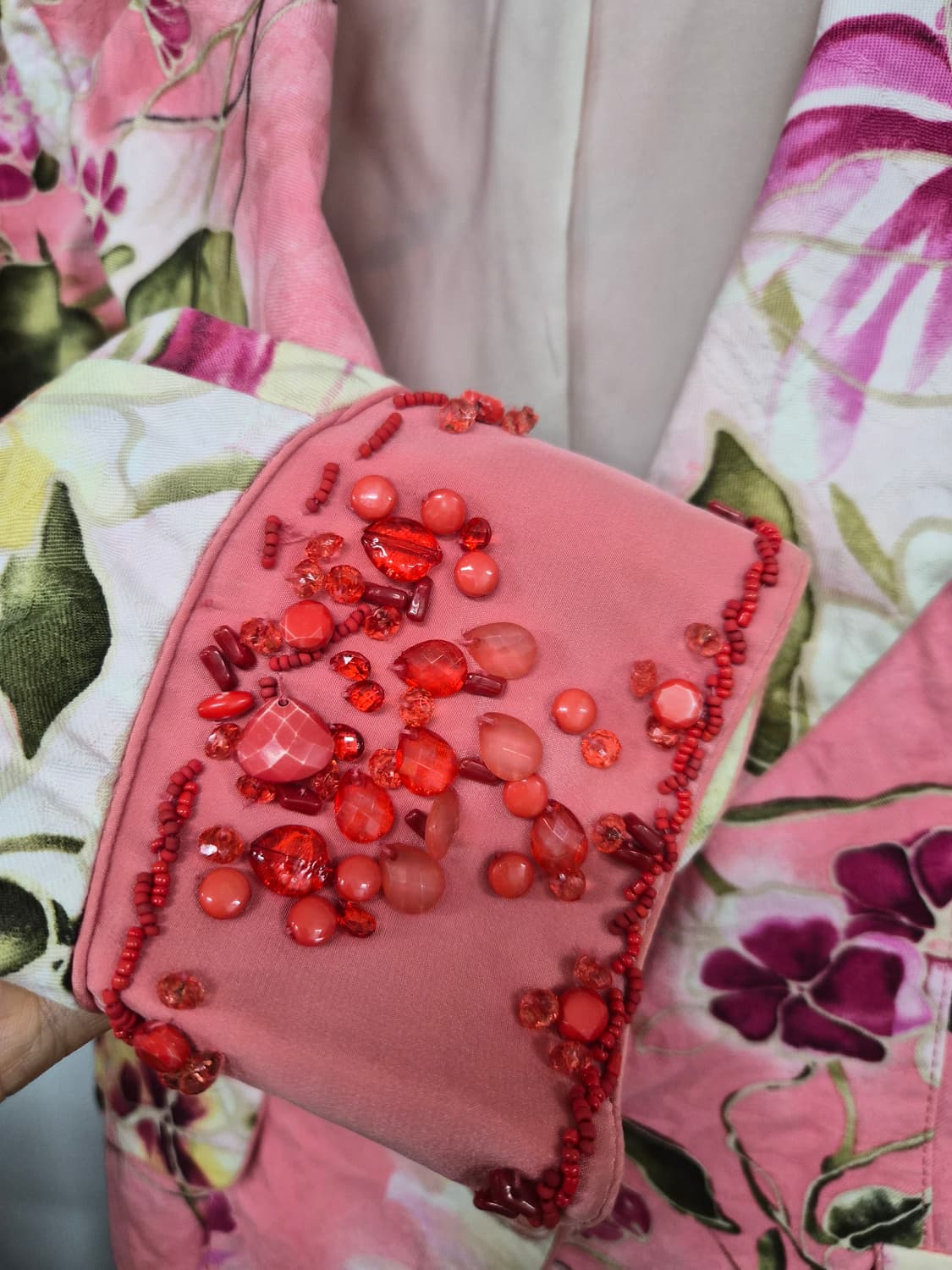 오브제 코랄 플라워 비즈 포인트 자켓 상품이미지4