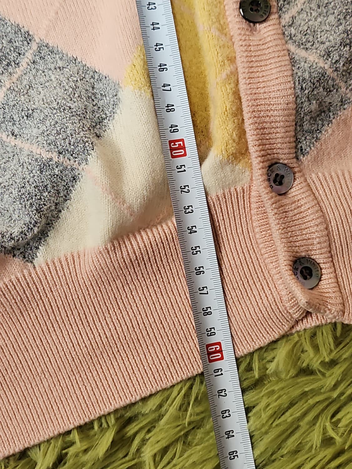 블랙앤화이트 아가일 울 니트 조끼 LL 상품이미지7