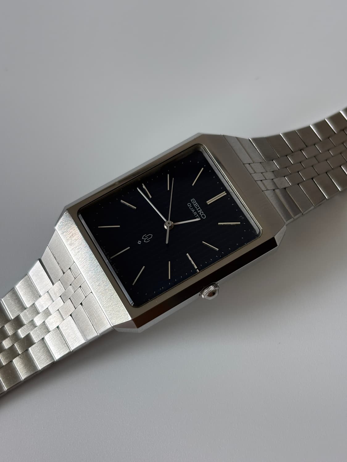 1980년대 Chariot 스트라이프 네이비 다이얼 스퀘어 쿼츠 남 상품이미지4