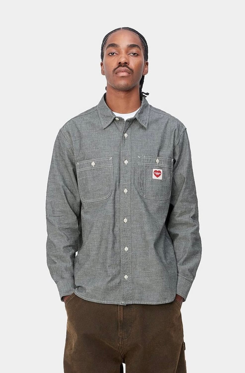 칼하트wip 클링크 하트 샴브레이 셔츠 XL 상품이미지1