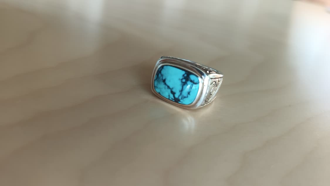 터키석 인디언 실버 반지 약 19호 상품이미지1