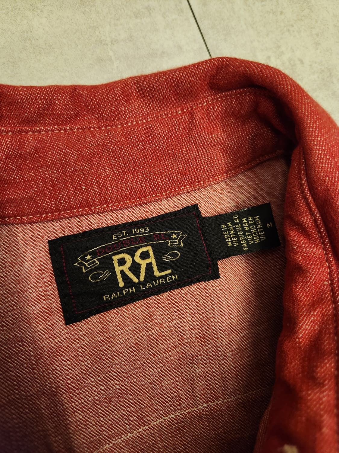 [새상품 M] RRL 웨스턴셔츠 빈티지레드 상품이미지3
