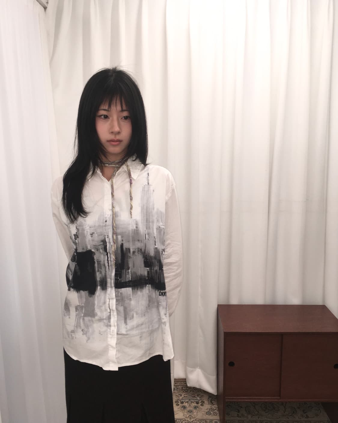 DKNY 화이트 그래픽 셔츠 상품이미지1