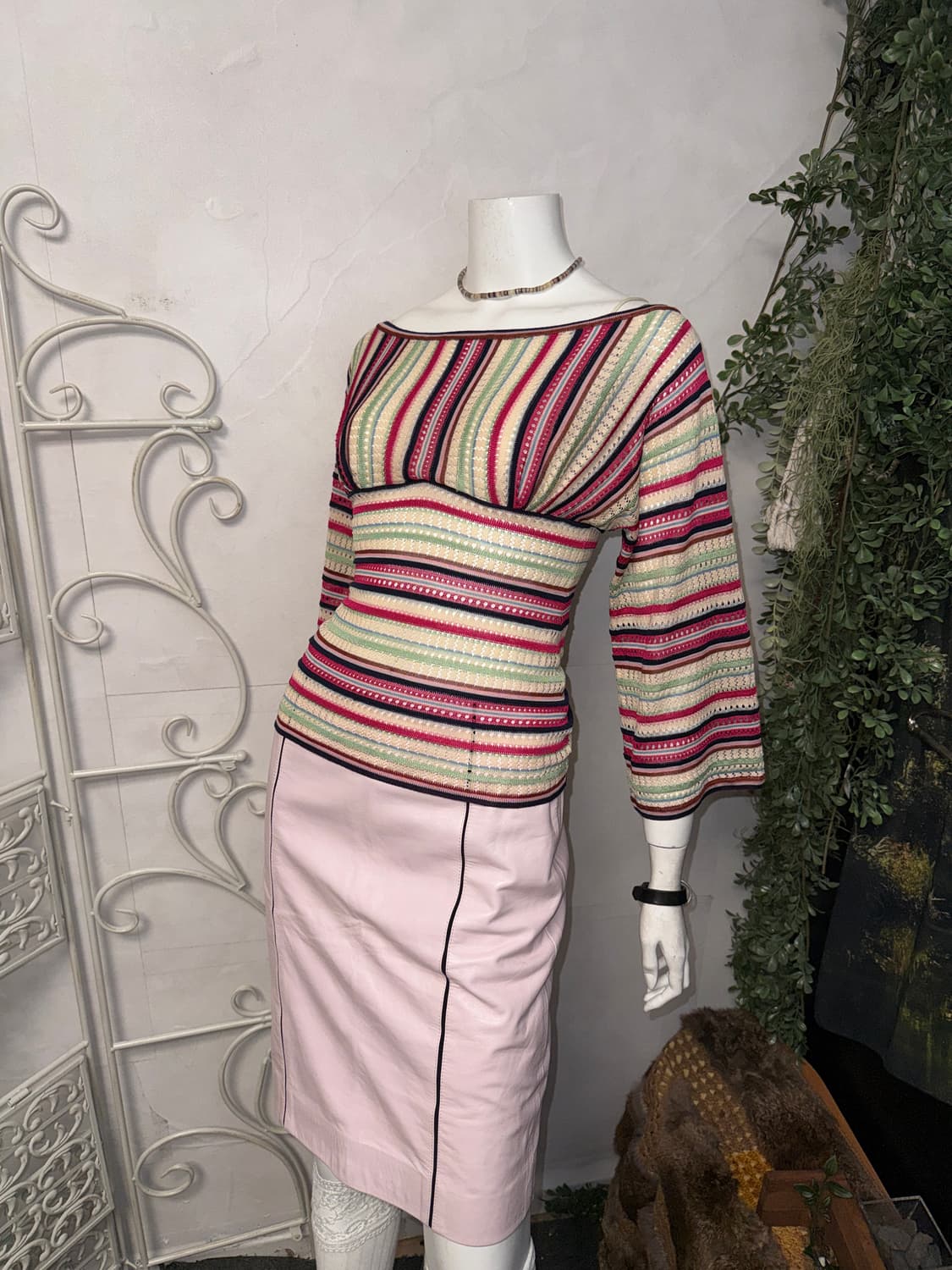 Missoni pink green offshoulder corset 니트 상품이미지2