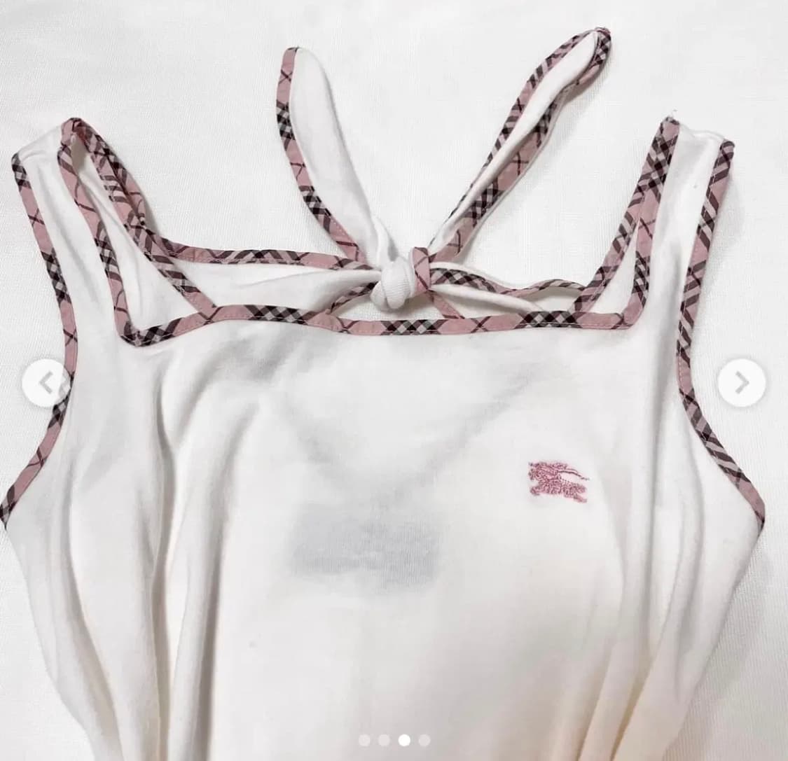 버버리 블루라벨 핑크 노바체크 슬리브리스 상품이미지3