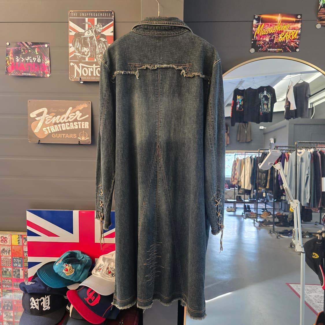 아메리칸빈티지 웨스턴 데님 원피스 롱 청자켓  상품이미지2