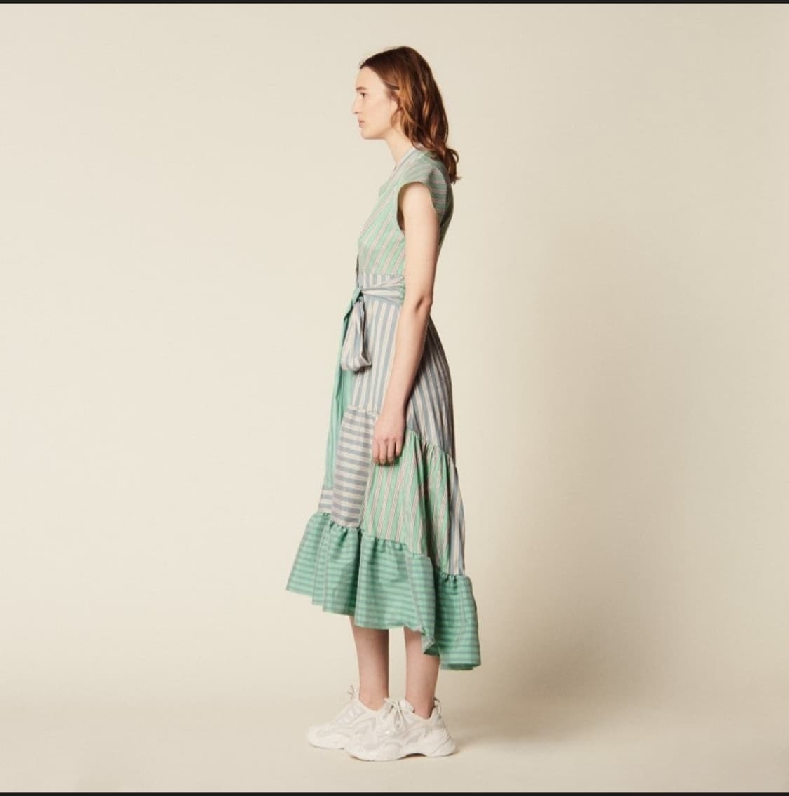 산드로 랩 스트라이프 롱원피스 38사이즈 상품이미지3