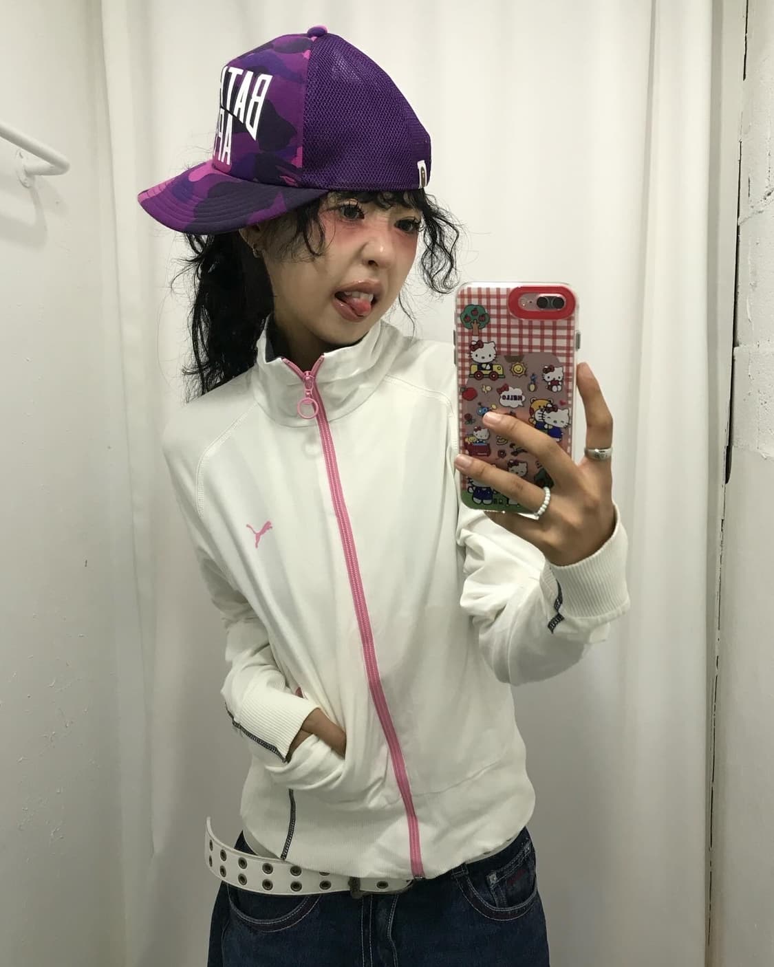 Bape Purple Camouflage Mesh Cap 상품이미지3