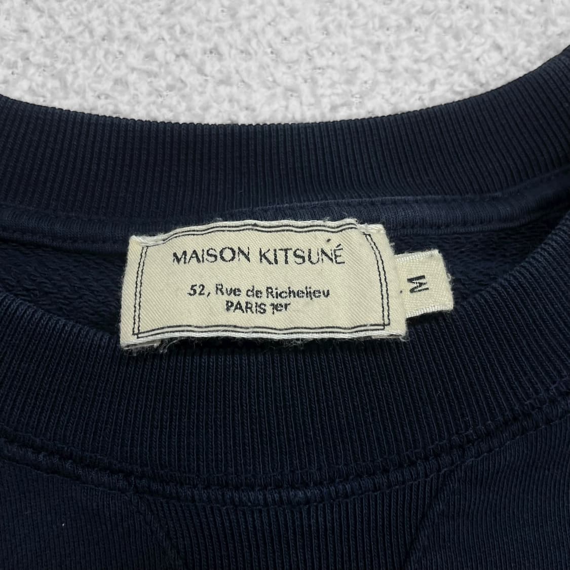 메종키츠네 폭스 헤드 패치 맨투맨 네이비 상품이미지3