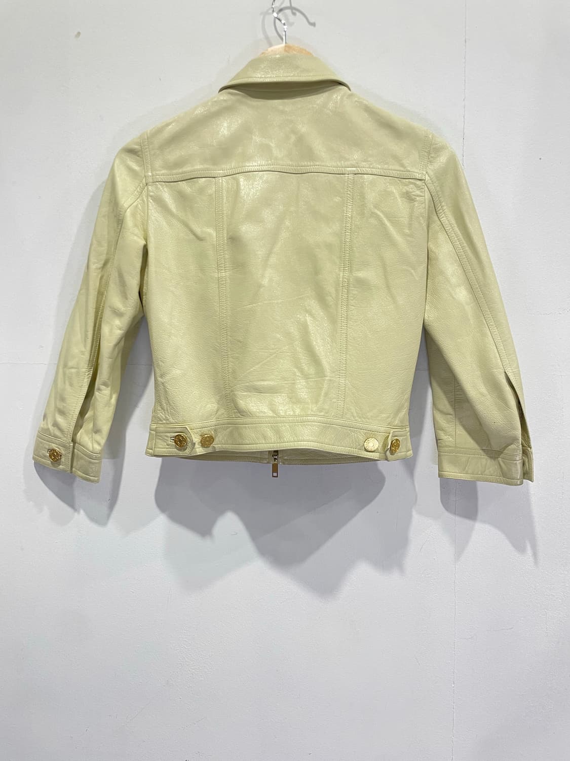 올드 셀린느 버터 옐로우 레더 자켓 정품 상품이미지3