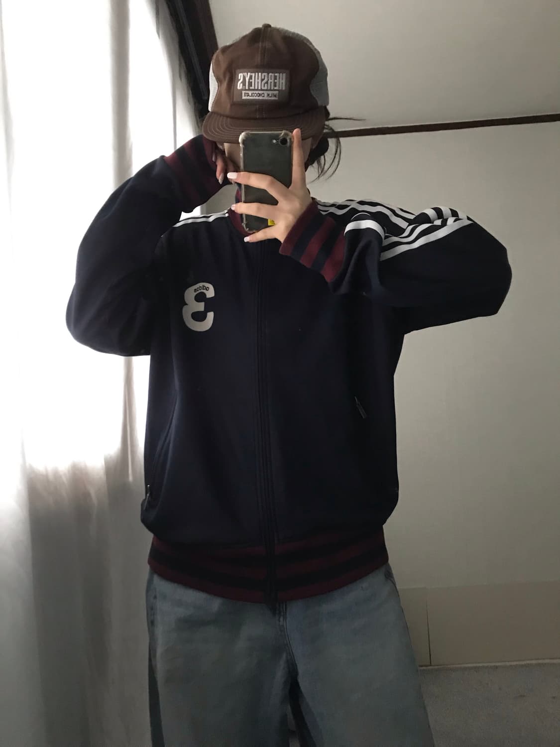 아디다스 네이비 버건디 빅로고 져지 상품이미지4