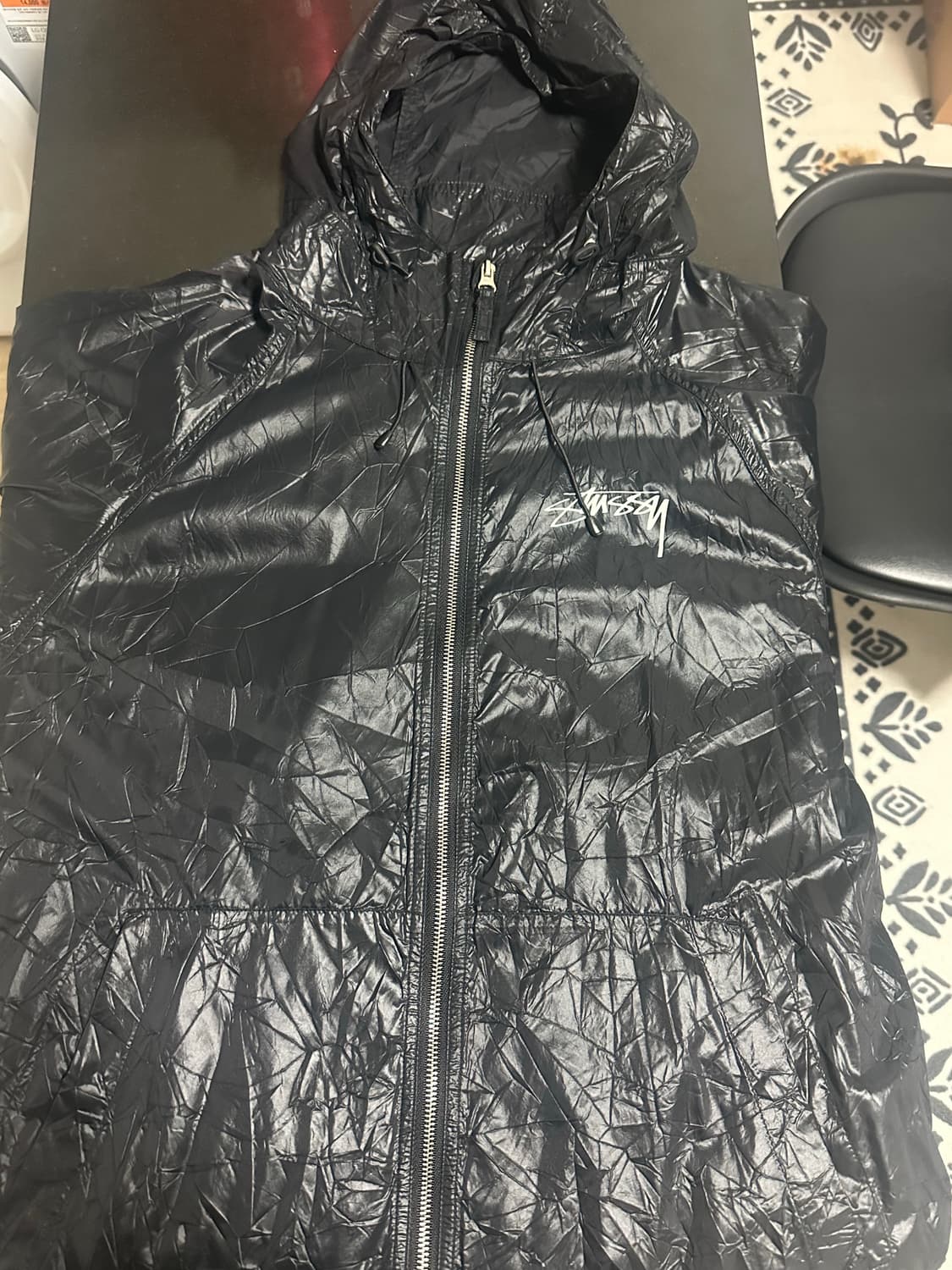 스투시 비치 쉘 링클 나일론 자켓 블랙 스투시 바람막이 상품이미지3