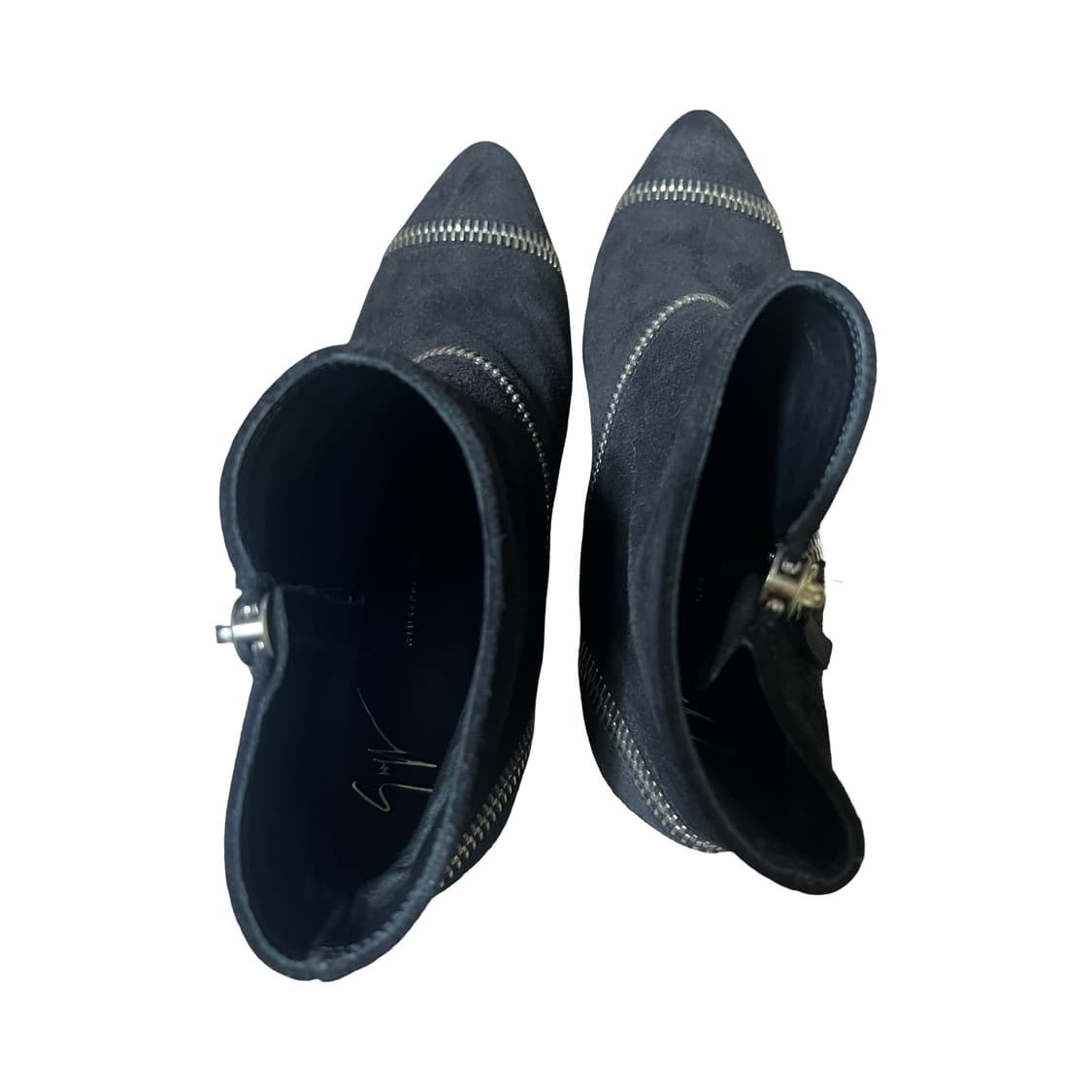 쥬세페쟈노티 블랙 스웨이드 지퍼 앵클 부츠 상품이미지3