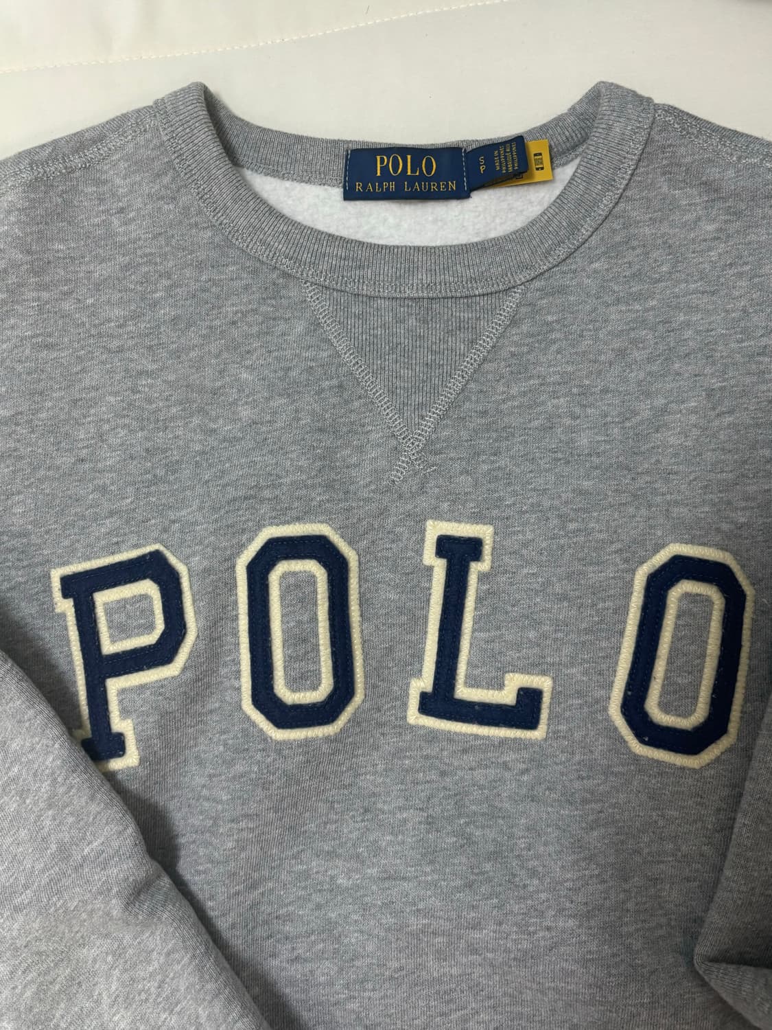 폴로 스펠아웃 로고 맨투맨 그레이 상품이미지2