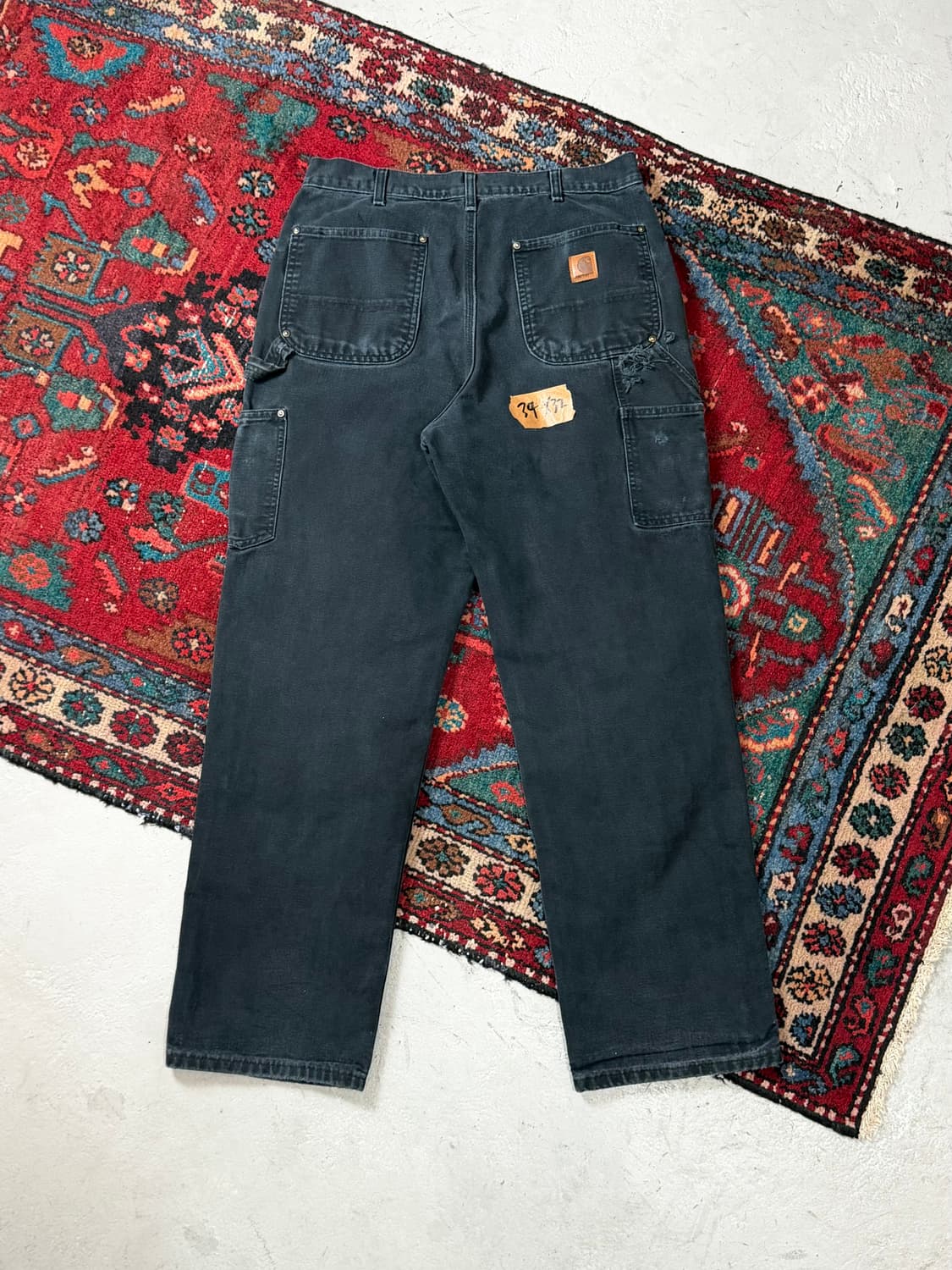 OG 칼하트 B136 더블니 팬츠 칼하트 썩블니 블랙 상품이미지3