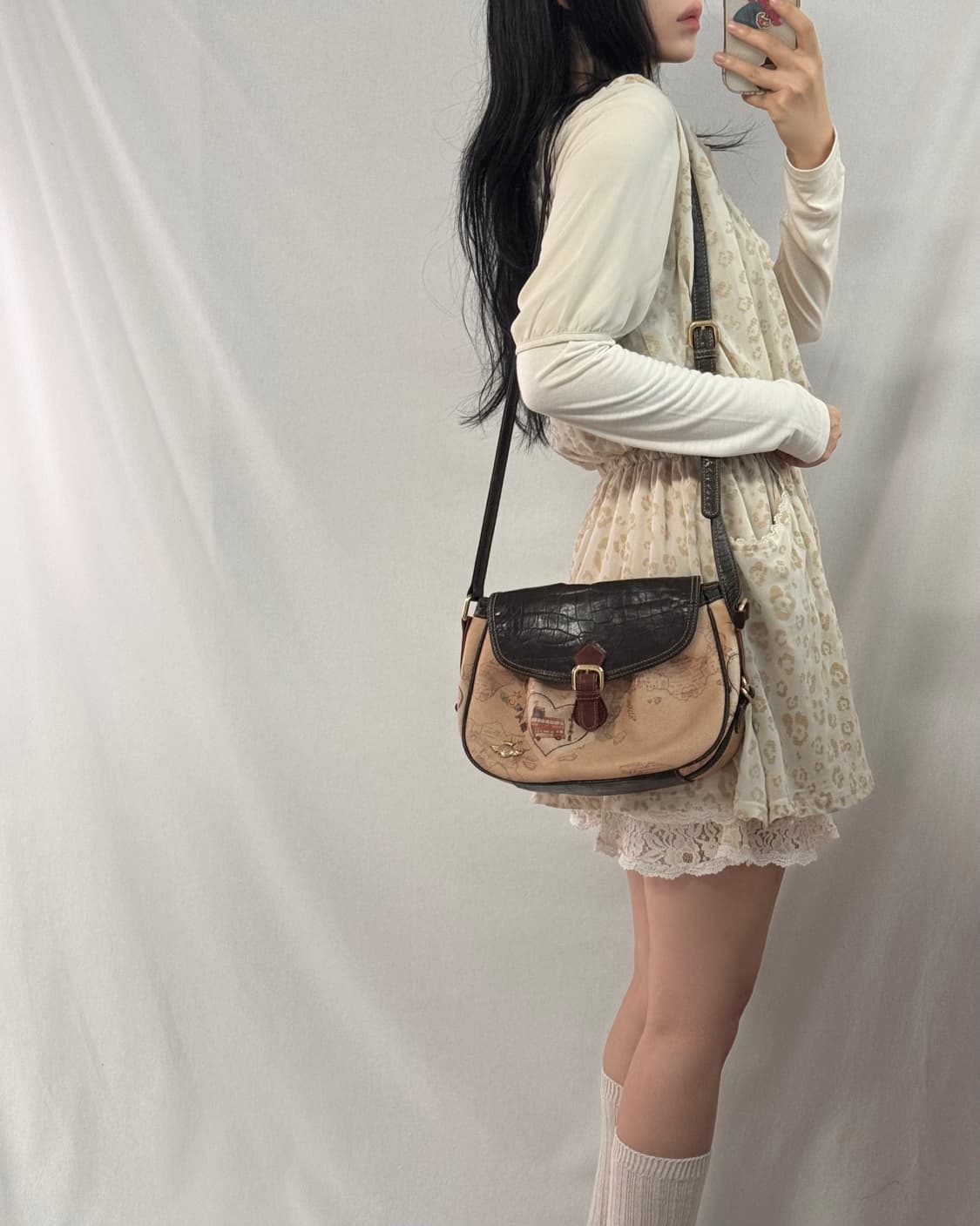 (미사용) 엑시즈팜 레오파드 레이어드 슬리브 티 원피스 2pcs SET 상품이미지3