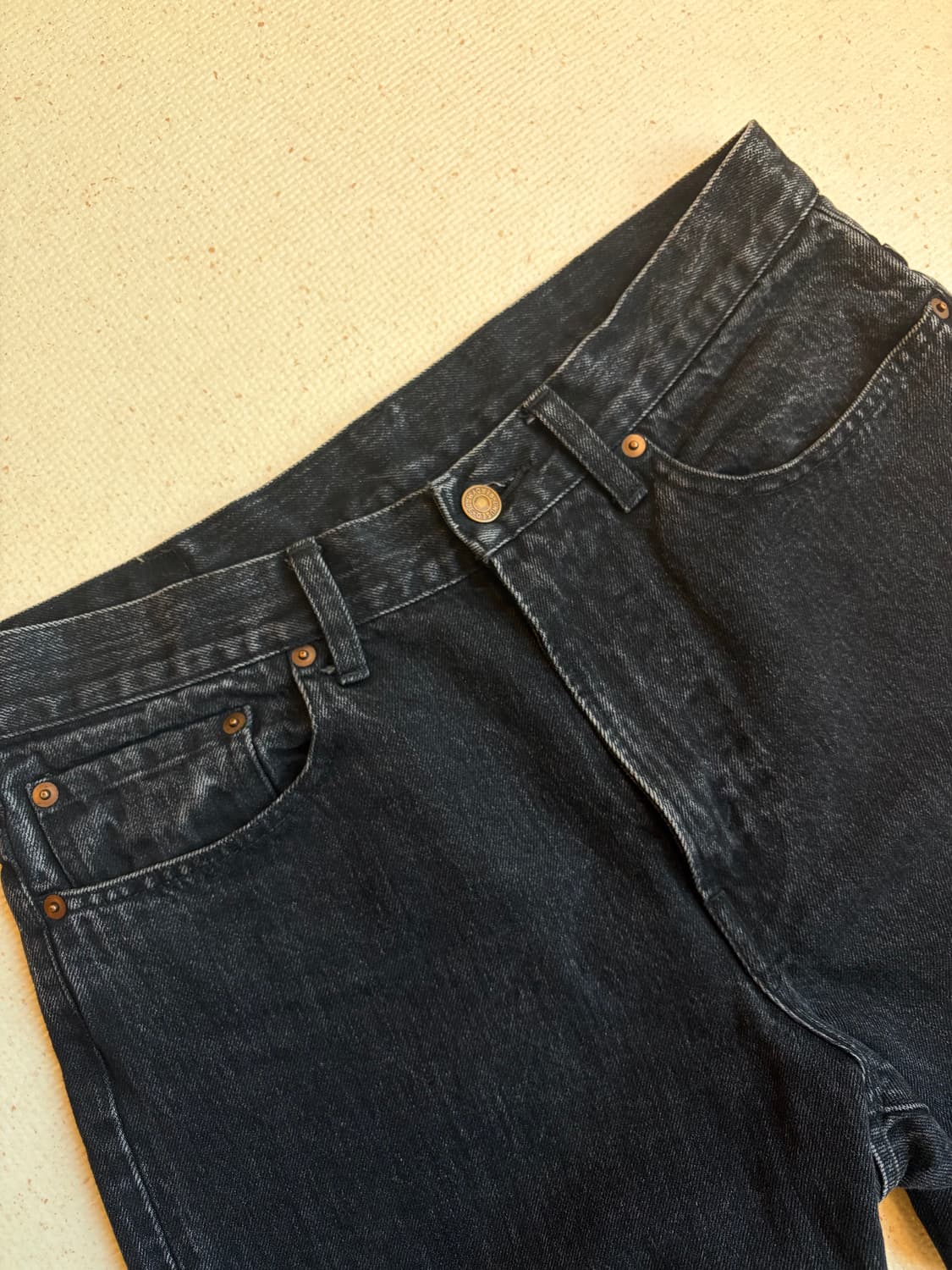 [2] 언유즈드 데님 부츠컷 블랙 흑청 상품이미지3