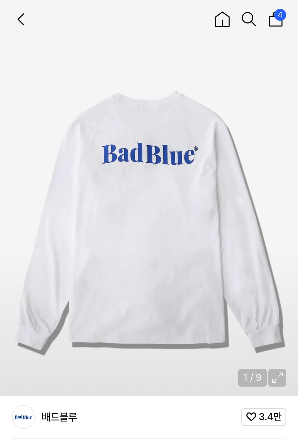 배드블루 롱슬리브 S 상품이미지1
