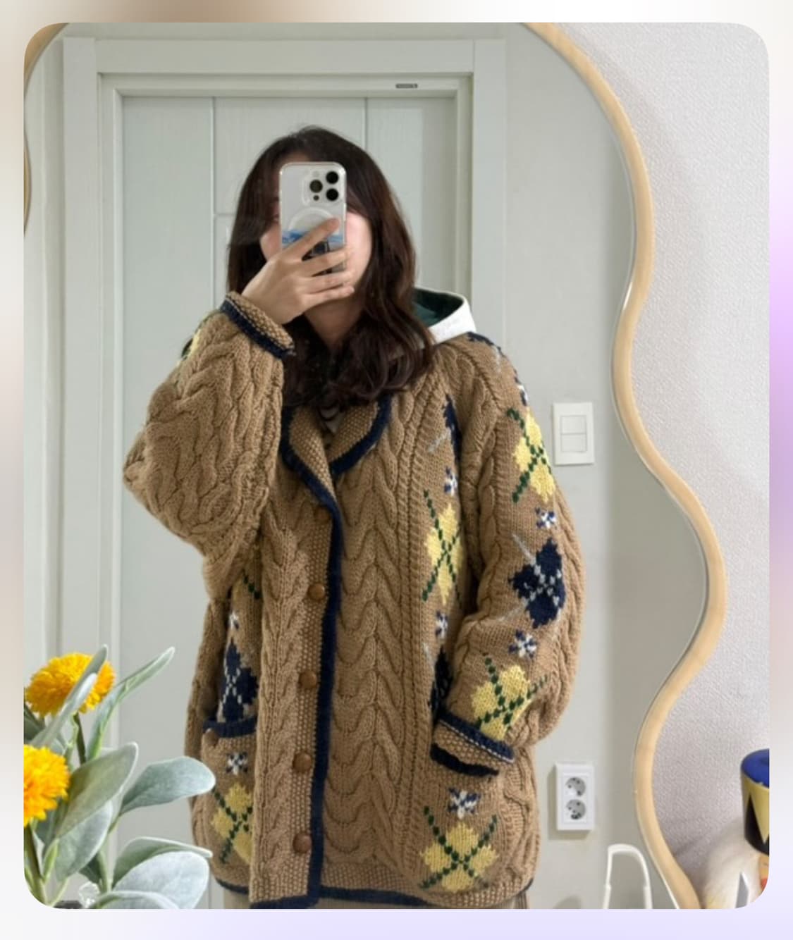 영국 브랜드 papas 헤비울 아가일 코위찬 상품이미지7