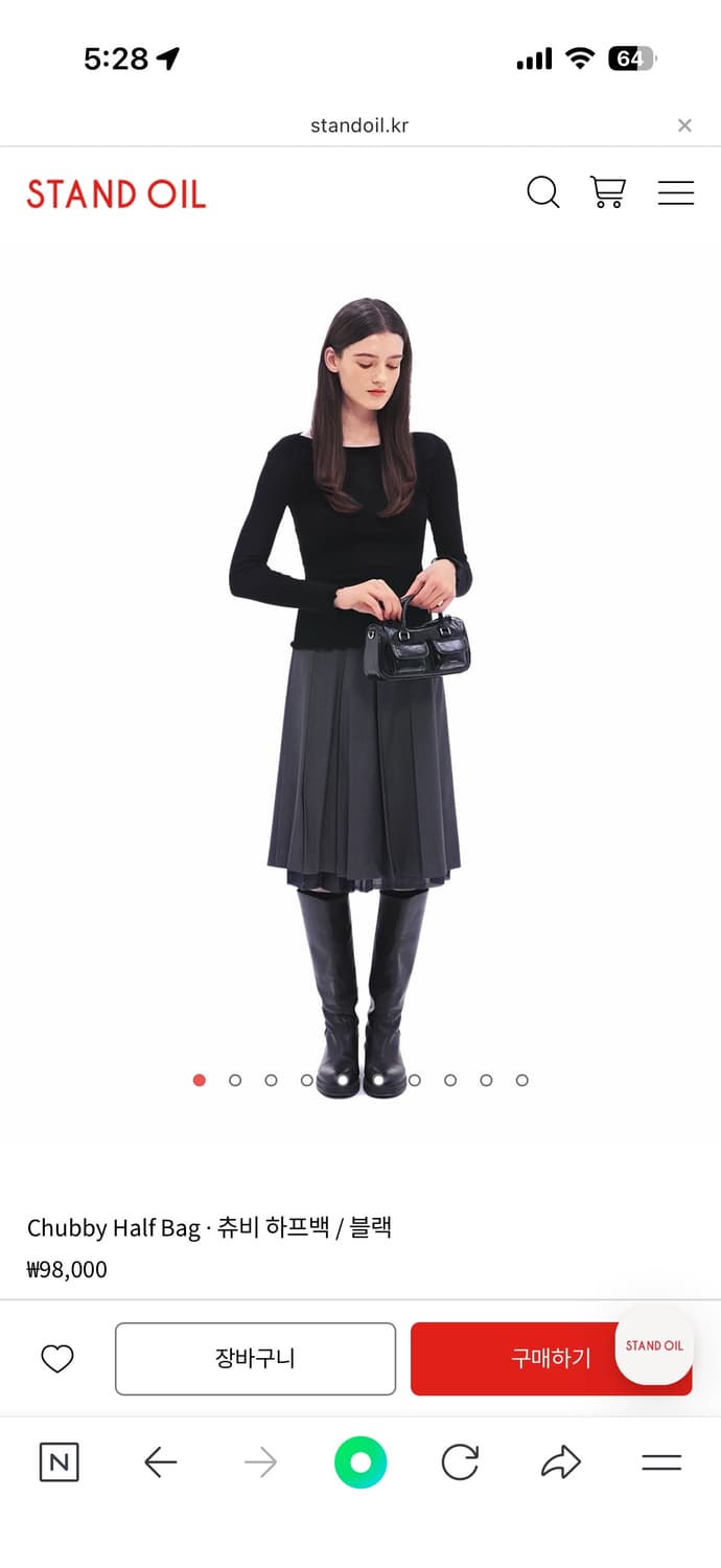 스탠드오일 츄비하프백 블랙 상품이미지3