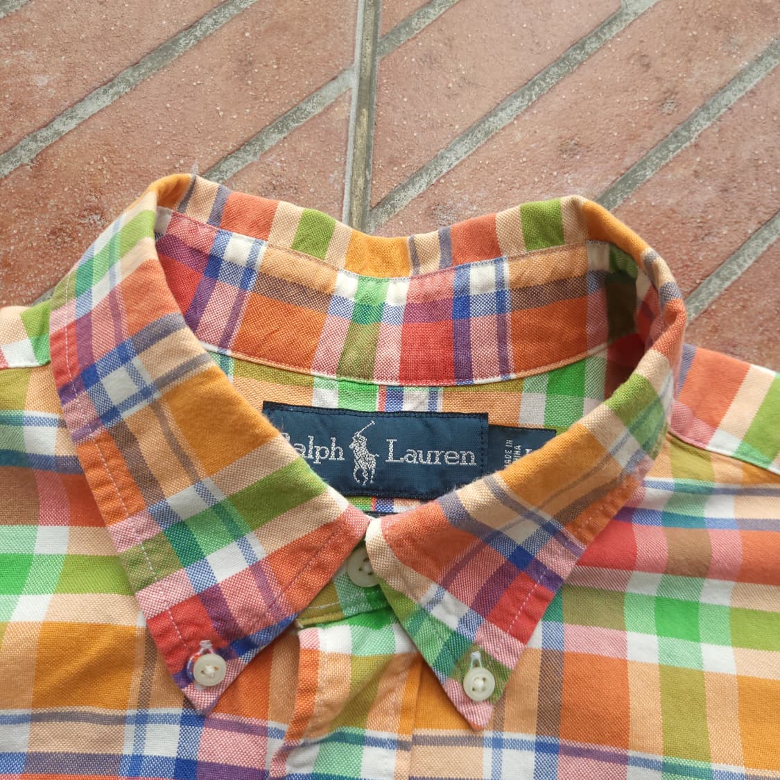 폴로 랄프로렌 반팔 체크 셔츠 L 클래식핏 상품이미지3