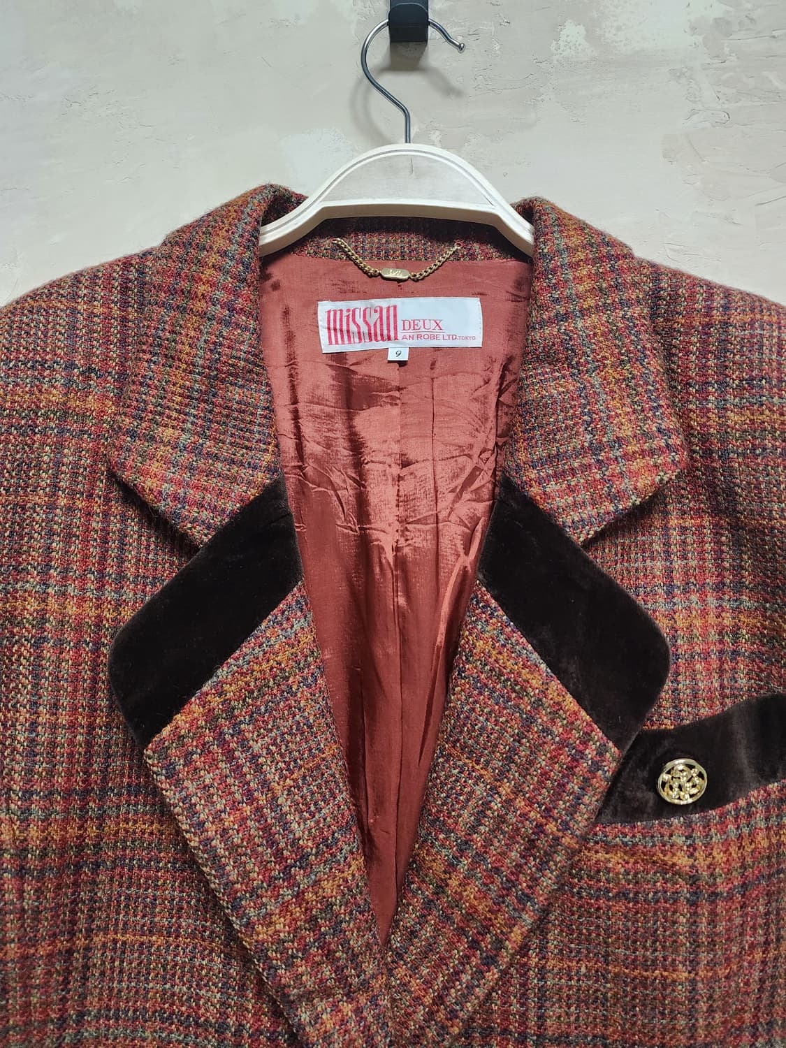 울 100% 체크 패턴 자켓 상품이미지2