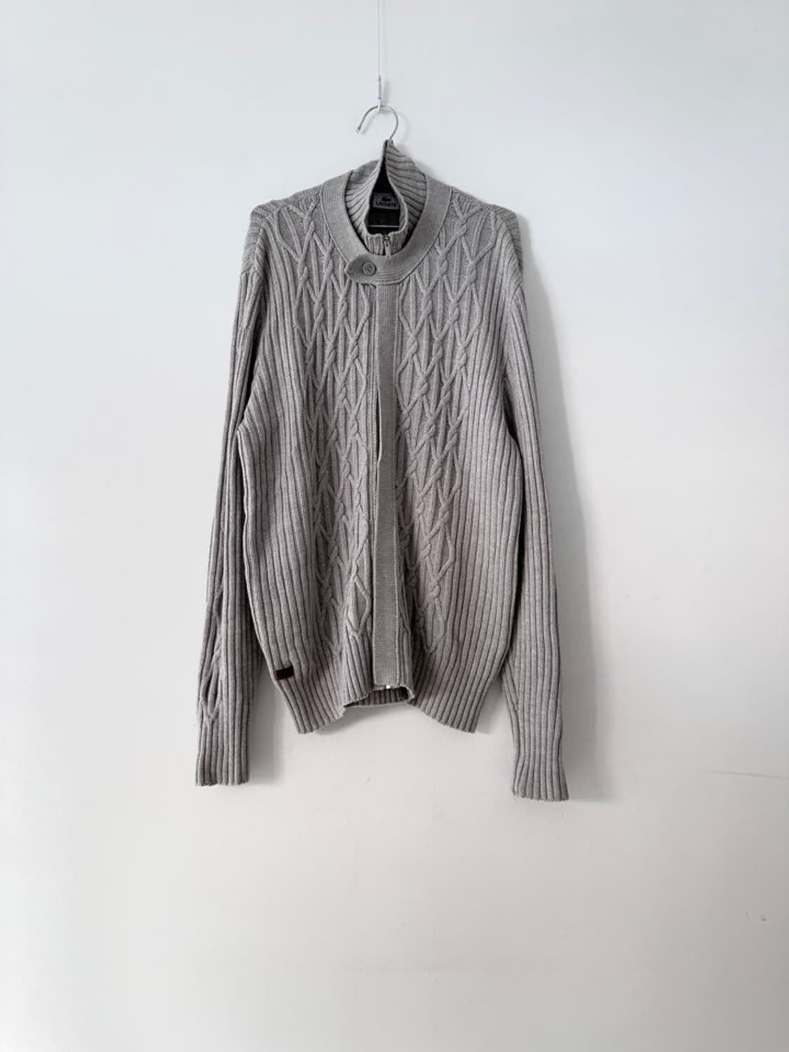 LACOSTE waffle fastening knit / grey 상품이미지1