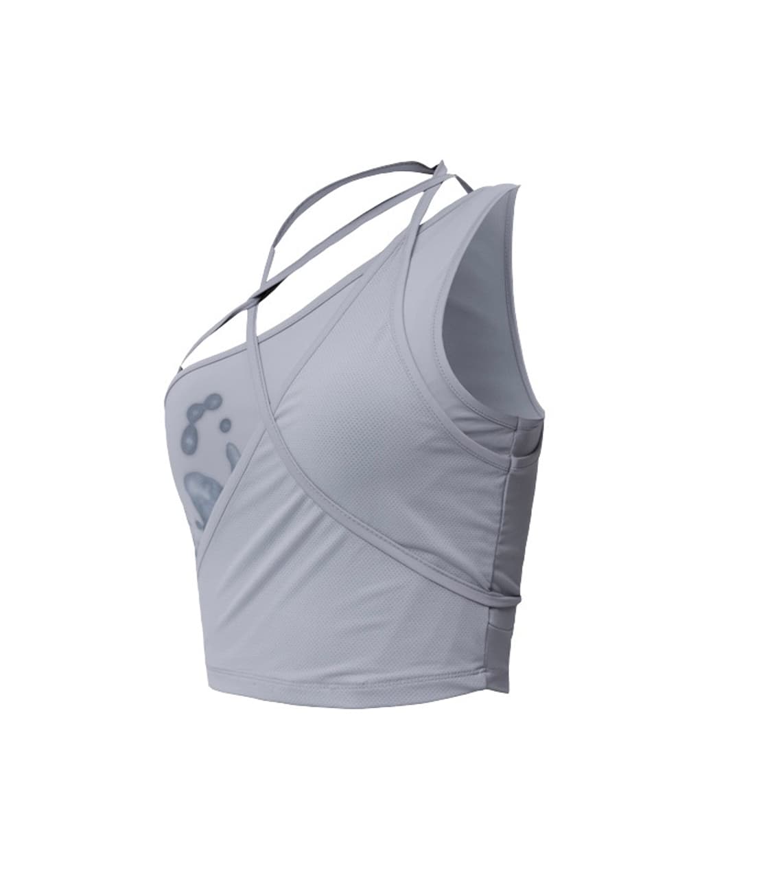 오호스 ojos Overlap One-Shoulder Top / Grey 상품이미지1