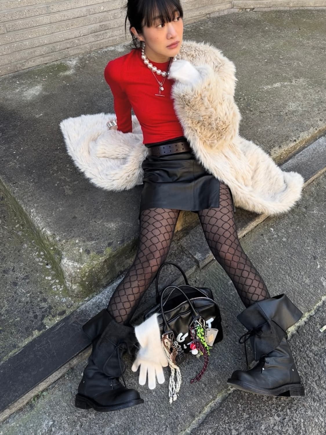 네거티브쓰리 레이스업 폴디드 롱부츠 블랙 240 상품이미지1