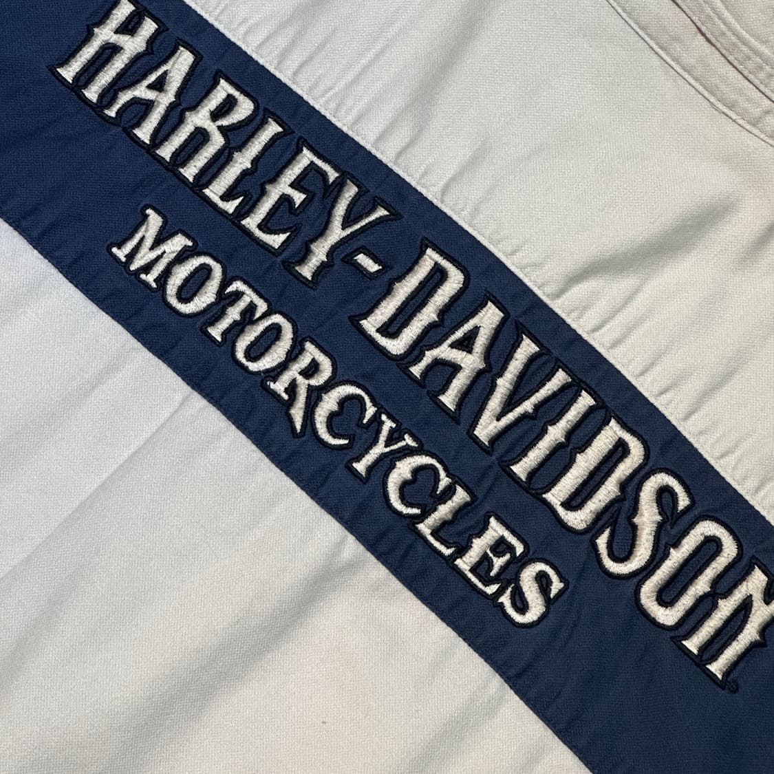 [HARLEY-DAVIDSON] 빈티지 블루 자수 할리로고 오버핏 셔츠 상품이미지5