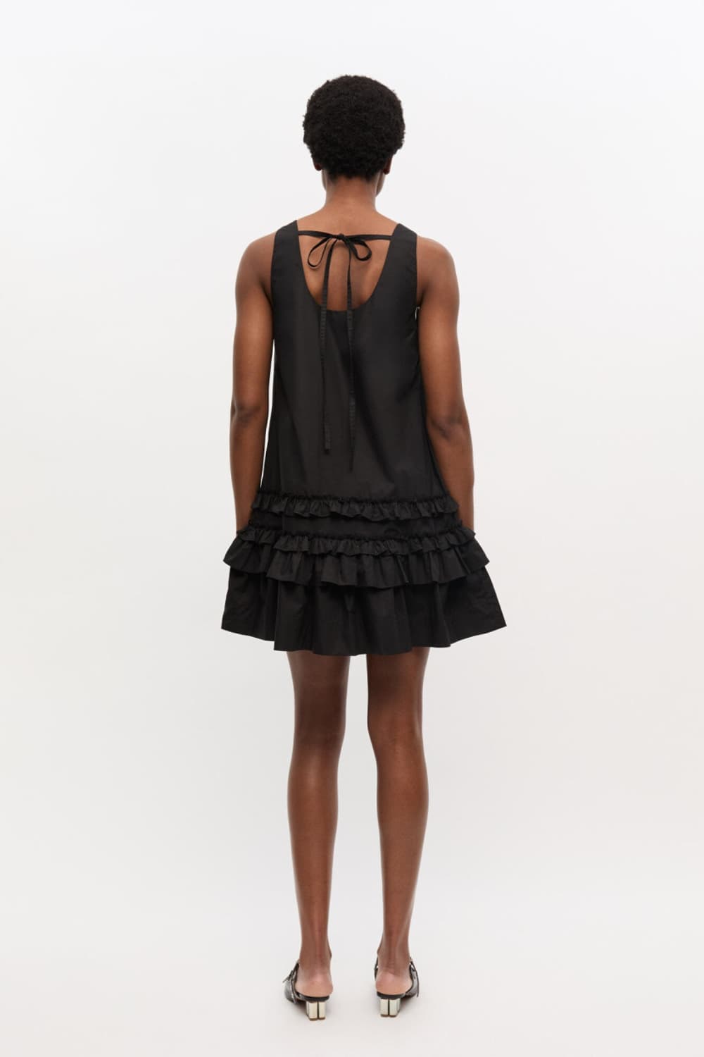 가니 블랙 원피스 Black Cotton Poplin Mini Dress 상품이미지3