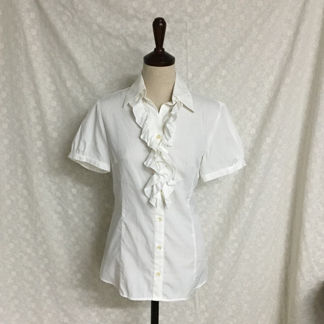빈티지 화이트 프릴 블라우스 / 여성 슬림핏 / 클래식 셔츠 상품이미지1