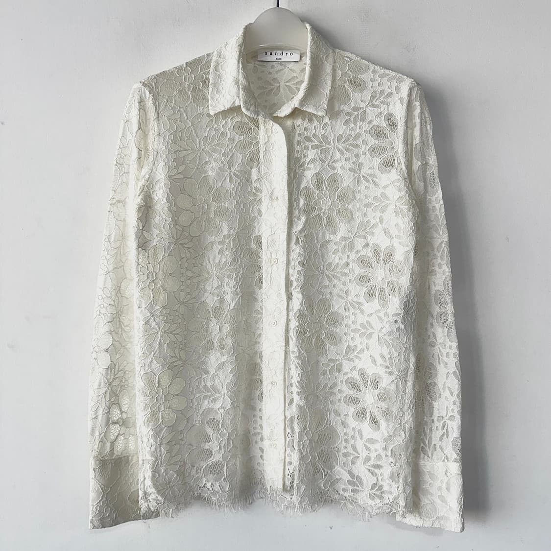 산드로 레이스 텍스처 블라우스 탑 상품이미지1