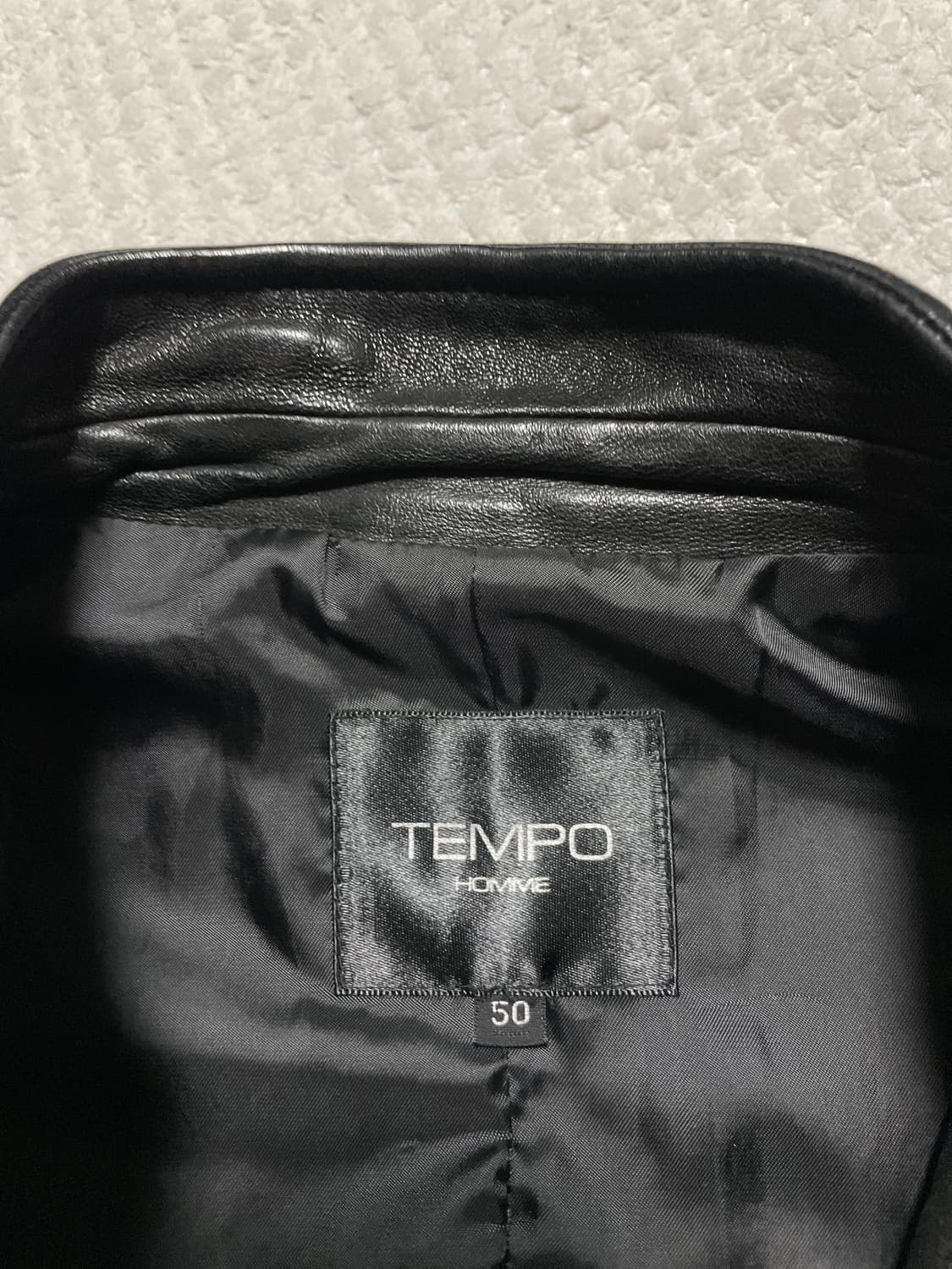 TEMPO HOMME 웨스턴 무드 램스킨 양가죽 지퍼라인 절개 레더  상품이미지6